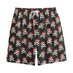 Pirate Skull Crossbones Pattern Print Cotton Shorts