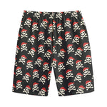 Pirate Skull Crossbones Pattern Print Cotton Shorts