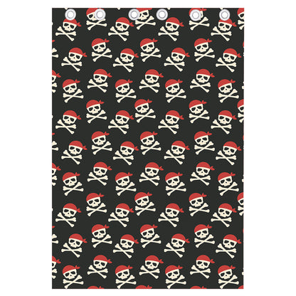 Pirate Skull Crossbones Pattern Print Curtain