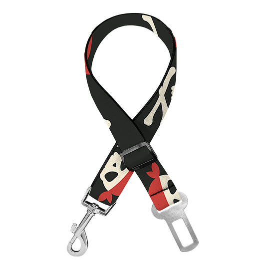 Pirate Skull Crossbones Pattern Print Dog Seat Belt