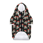 Pirate Skull Crossbones Pattern Print Dog Zip Up Hoodie