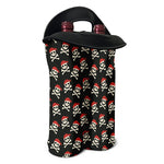 Pirate Skull Crossbones Pattern Print Double Neoprene Wine Tote