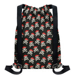 Pirate Skull Crossbones Pattern Print Drawstring Backpack