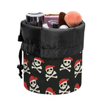 Pirate Skull Crossbones Pattern Print Drawstring Makeup Bag