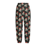 Pirate Skull Crossbones Pattern Print Fleece Lined Knit Pants