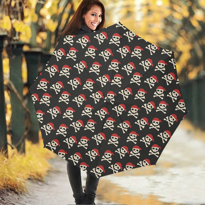 Pirate Skull Crossbones Pattern Print Foldable Umbrella