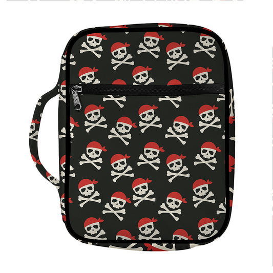 Pirate Skull Crossbones Pattern Print Front Pocket Bible Bag
