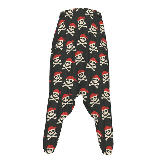Pirate Skull Crossbones Pattern Print Hammer Pants