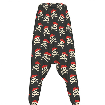 Pirate Skull Crossbones Pattern Print Hammer Pants