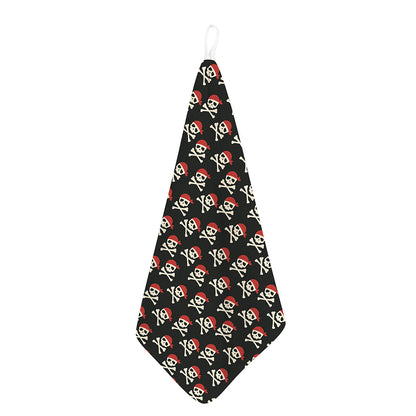 Pirate Skull Crossbones Pattern Print Hand Towel