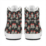 Pirate Skull Crossbones Pattern Print High Top Leather Sneakers