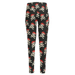 Pirate Skull Crossbones Pattern Print High-Waisted Pocket Leggings