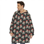 Pirate Skull Crossbones Pattern Print Hoodie Blanket