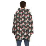 Pirate Skull Crossbones Pattern Print Hoodie Blanket