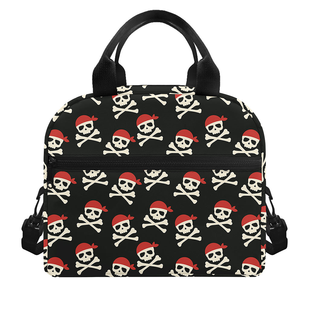 Pirate Skull Crossbones Pattern Print Insulated Lunch Bag