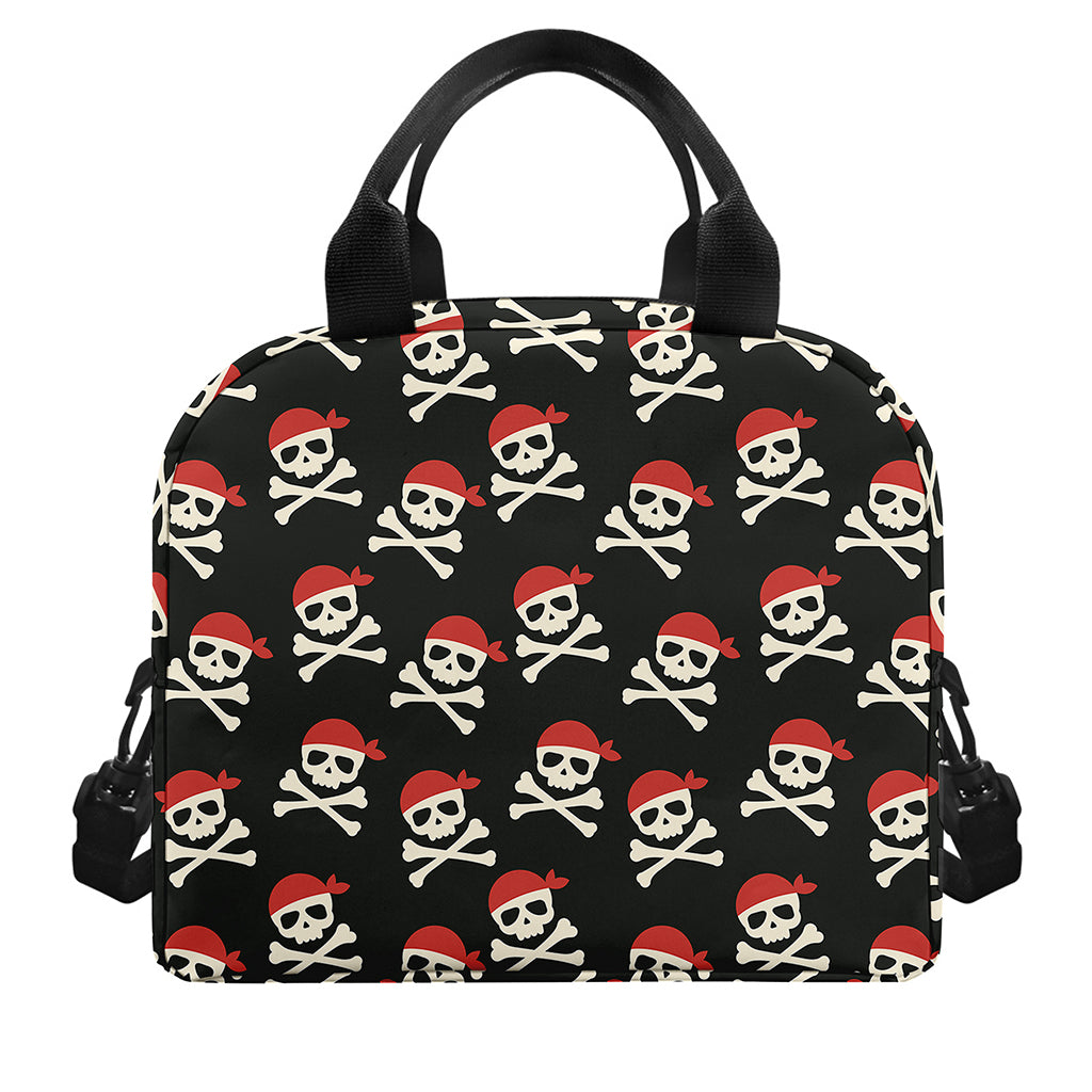 Pirate Skull Crossbones Pattern Print Insulated Lunch Bag