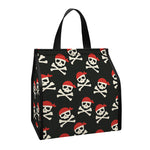 Pirate Skull Crossbones Pattern Print Insulated Lunch Tote