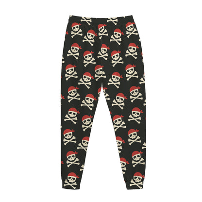 Pirate Skull Crossbones Pattern Print Jogger Pants