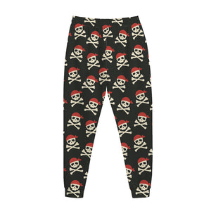 Pirate Skull Crossbones Pattern Print Jogger Pants