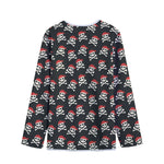 Pirate Skull Crossbones Pattern Print Long Sleeve Short Coat