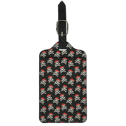 Pirate Skull Crossbones Pattern Print Luggage Tag