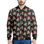 Pirate Skull Crossbones Pattern Print Men's Bomber Jacket