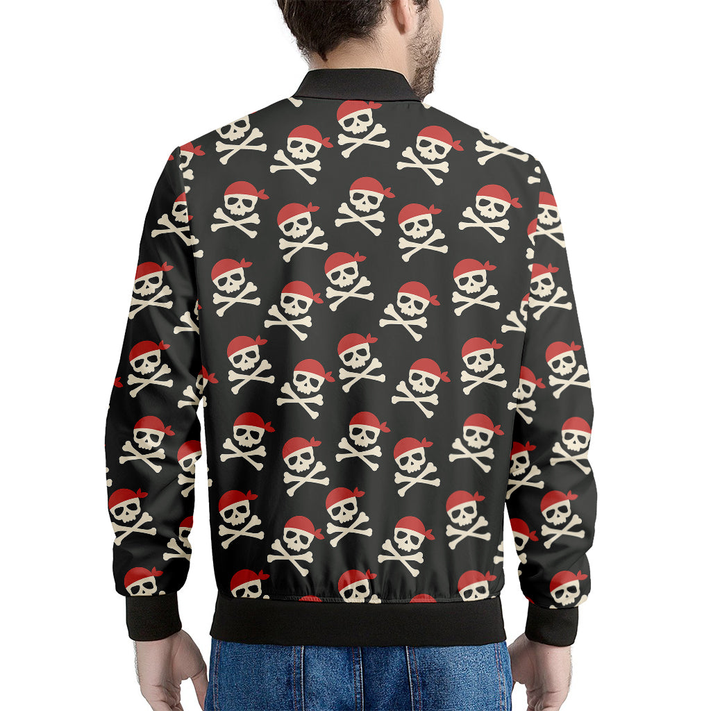 Pirate Skull Crossbones Pattern Print Men's Bomber Jacket