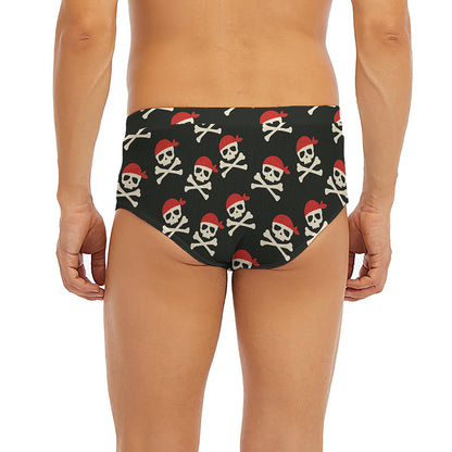 Pirate Skull Crossbones Pattern Print Men's Briefs