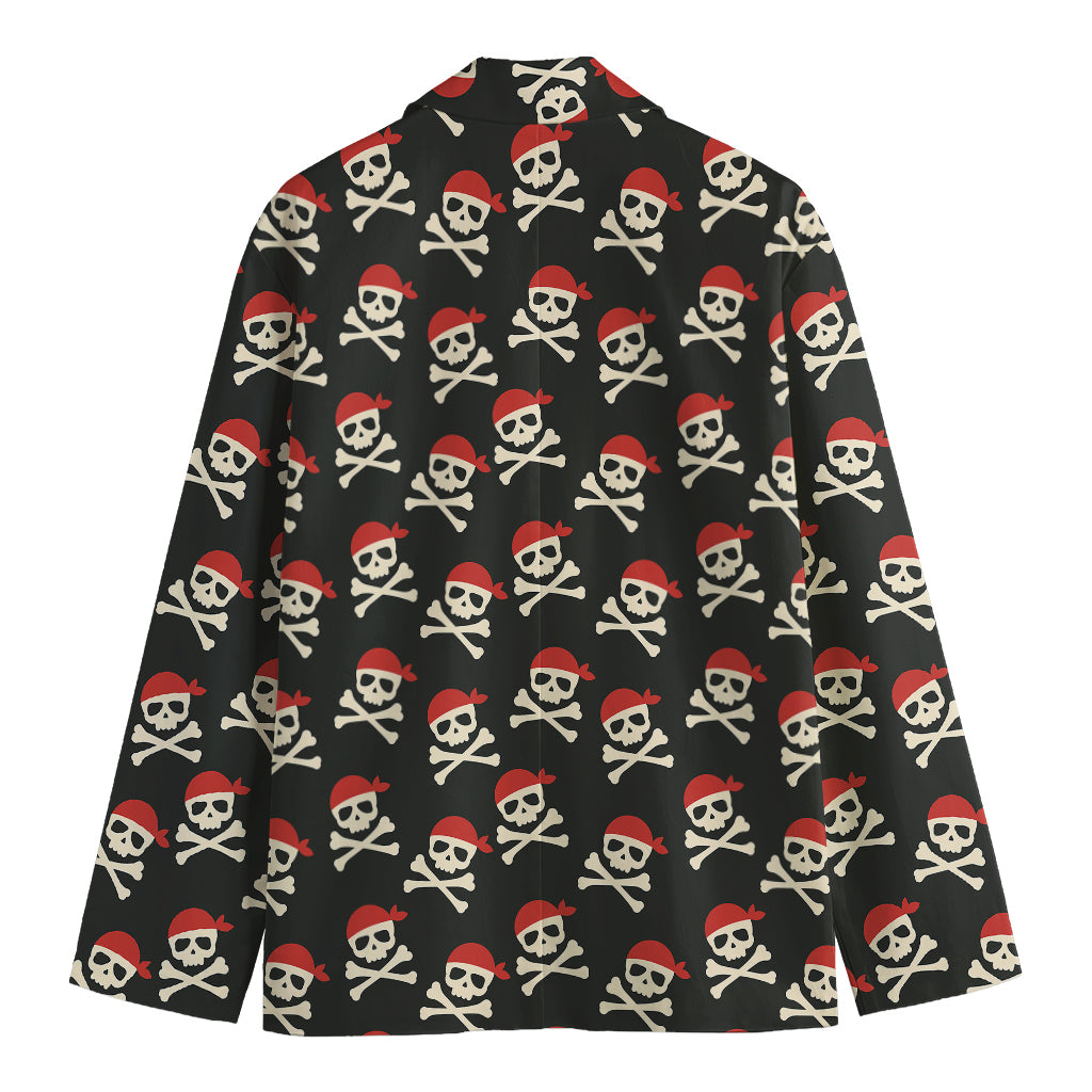 Pirate Skull Crossbones Pattern Print Men's Cotton Blazer