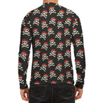 Pirate Skull Crossbones Pattern Print Men's Long Sleeve Rash Guard