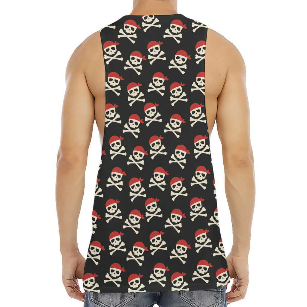 Pirate Skull Crossbones Pattern Print Men's Muscle Tank Top