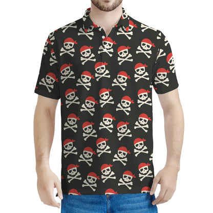 Pirate Skull Crossbones Pattern Print Men's Polo Shirt