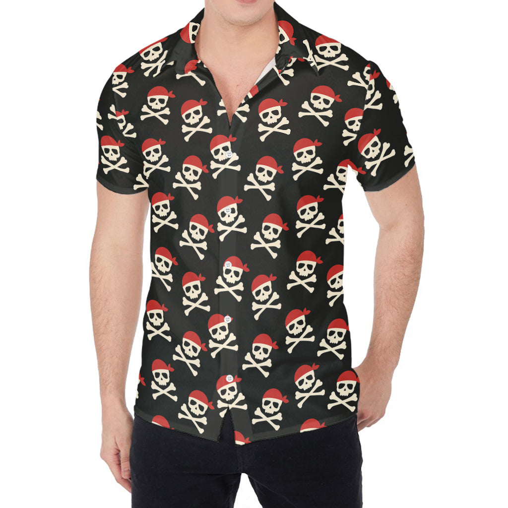Pirate Skull Crossbones Pattern Print Men's Shirt