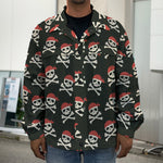 Pirate Skull Crossbones Pattern Print Men's Shirt Jacket