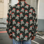 Pirate Skull Crossbones Pattern Print Men's Shirt Jacket