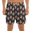 Pirate Skull Crossbones Pattern Print Men's Split Running Shorts