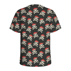 Pirate Skull Crossbones Pattern Print Men's Sports T-Shirt