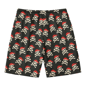 Pirate Skull Crossbones Pattern Print Men's Swim Trunks