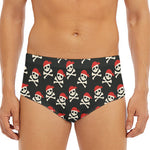 Pirate Skull Crossbones Pattern Print Men's Triangle Swim Briefs