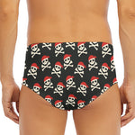 Pirate Skull Crossbones Pattern Print Men's Triangle Swim Briefs
