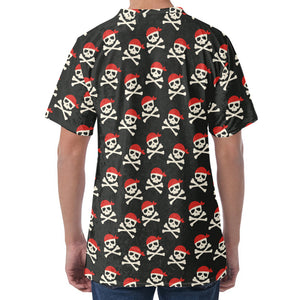 Pirate Skull Crossbones Pattern Print Men's Velvet T-Shirt