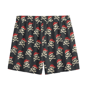 Pirate Skull Crossbones Pattern Print Mesh Shorts