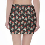 Pirate Skull Crossbones Pattern Print Pencil Mini Skirt