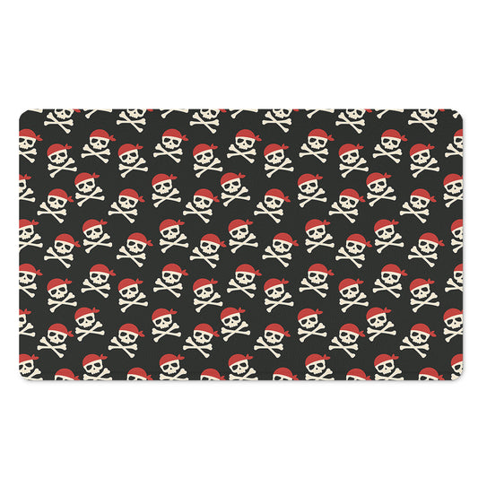 Pirate Skull Crossbones Pattern Print Polyester Doormat
