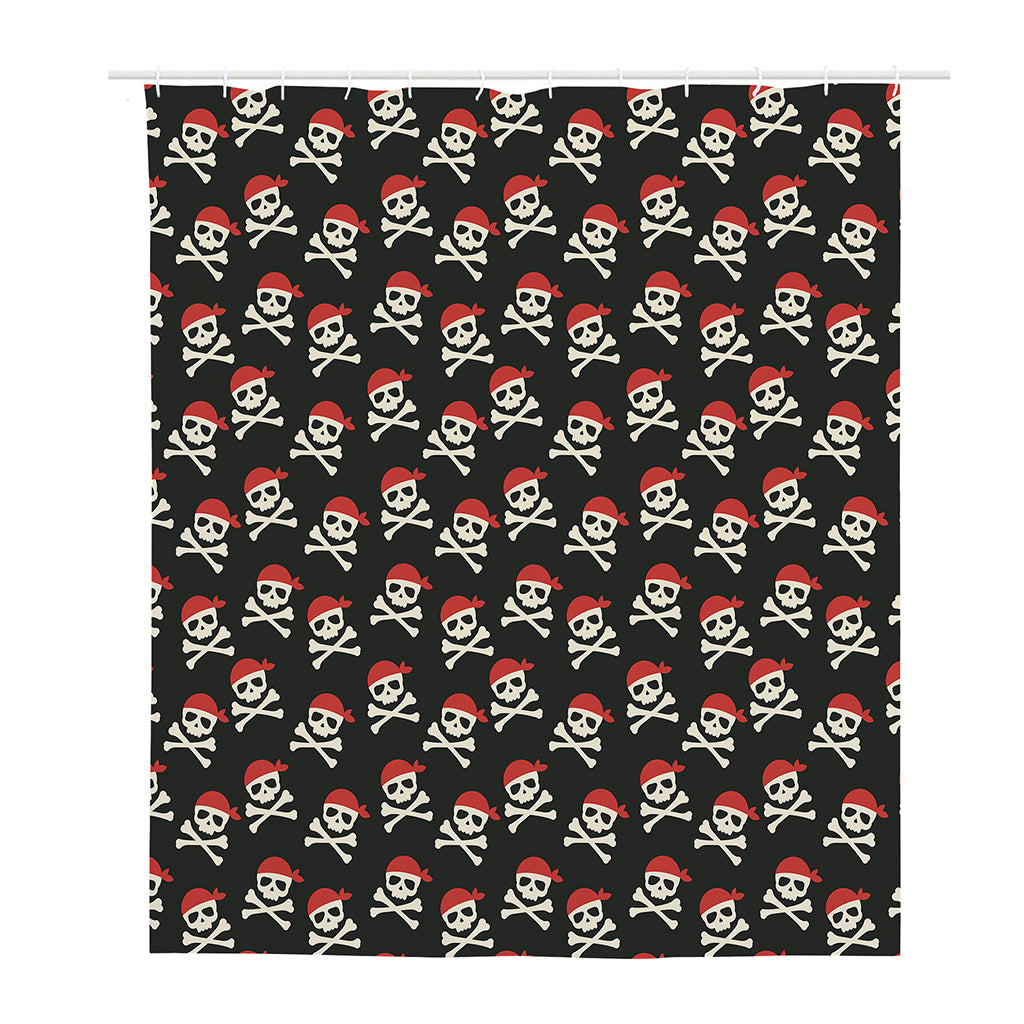 Pirate Skull Crossbones Pattern Print Polyester Shower Curtain