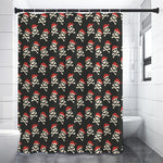 Pirate Skull Crossbones Pattern Print Premium Shower Curtain