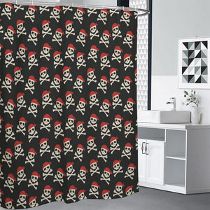 Pirate Skull Crossbones Pattern Print Premium Shower Curtain