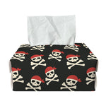 Pirate Skull Crossbones Pattern Print Rectangle Tissue Box Cover