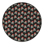 Pirate Skull Crossbones Pattern Print Round Floor Mat