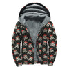 Pirate Skull Crossbones Pattern Print Sherpa Lined Zip Up Hoodie